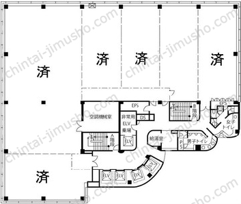 立川ビジネスセンタービル9階の間取図
