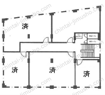 第二井上ビル3階の間取図