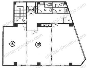 喜助内神田3丁目ビル3階の間取図