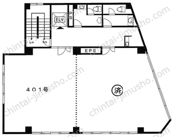 喜助内神田3丁目ビル4階の間取図