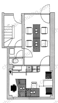 浜松町オフィスデザインビル／THE HUB浜松町BASE4階の間取図