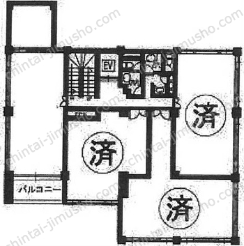 日鴻ビル2階の間取図