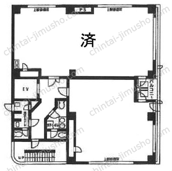 横浜塩業ビル5階の間取図