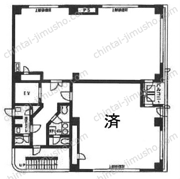 横浜塩業ビル5階の間取図