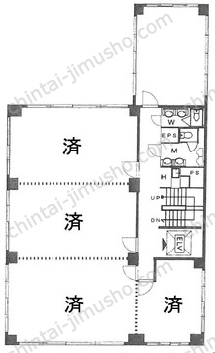 喜助内神田ビル6階の間取図