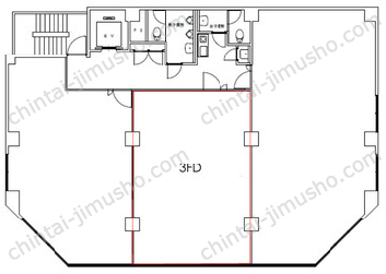 大橋御苑駅ビル別館3Fの間取図