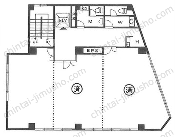 喜助内神田3丁目ビル2階の間取図