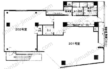 立花国際ビル2階の間取図