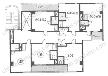 パーク・ノヴァお茶の水6階の間取図