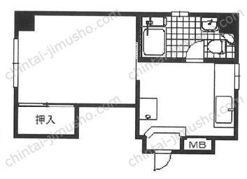 シャトー蒲田第9ビル4階の間取図