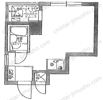 ライオンズマンション東銀座8階の間取図