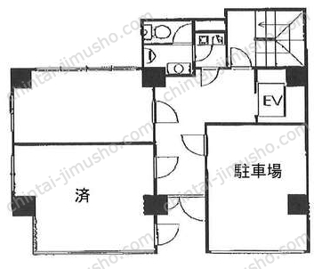 TQ蛎殻町1階の間取図