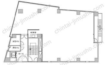 イマス浜田ビル／西新宿ライズオフィス1st6階の間取図
