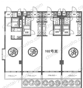 かなりマンション六本木1階の間取図