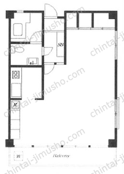 新宿マンションの間取図
