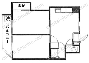 駒形茜日伸ハイツビル6階の間取図