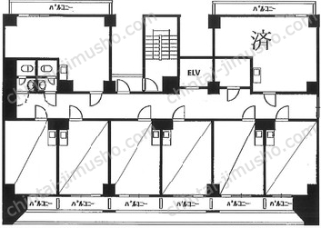 新宿永谷ビル2階の間取図