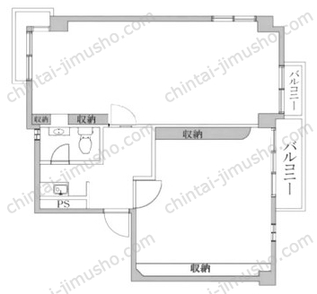 平河ハイツ4階の間取図