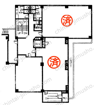 幸作ビル2階の間取図