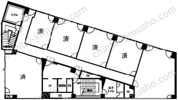 平岡ビル6階の間取図