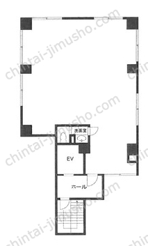 大瀬プラザステーションビル2階の間取図
