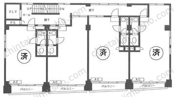 東都ビル2階の間取図