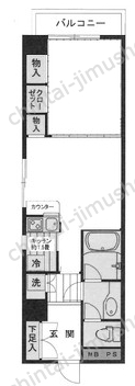 デュオ・スカーラ赤坂7階の間取図
