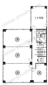 喜助内神田ビル3階の間取図