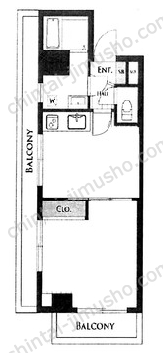 キャッスルマンション西新宿4階の間取図