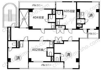 パーク・ノヴァお茶の水4階の間取図