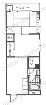 東栄コーポ6階の間取図