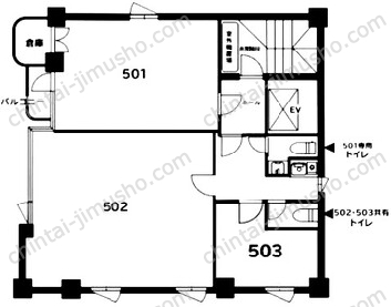 シンク白山ビル5Fの間取図