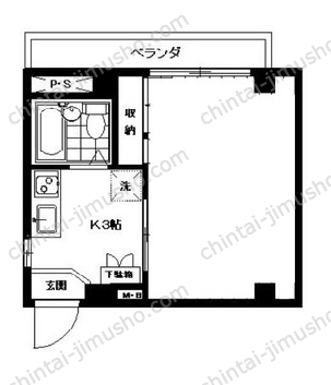 荒井マンション5階の間取図