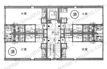 クインズビル3階の間取図