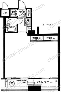 コープ野村六本木2ビル2階の間取図