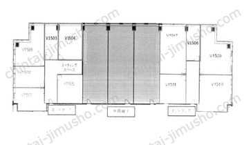 ワールドビジネスガーデン15Fの間取図