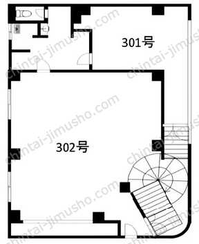 正興鶴瀬駅西口ビル3階の間取図
