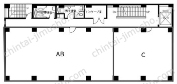 本厚木駅前ビル6階の間取図