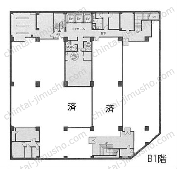 新横浜TECHビル A館B1階の間取図