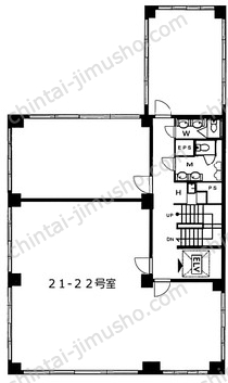 喜助内神田ビル2階の間取図