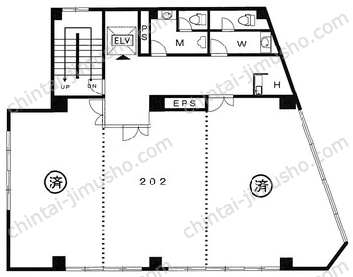 喜助内神田3丁目ビル2階の間取図