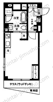 原宿コーポ1階の間取図