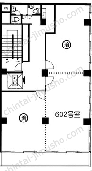 喜助神田西口ビル6階の間取図