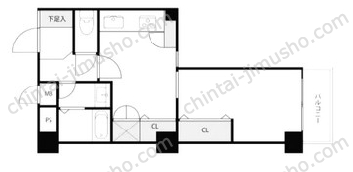 トーア新富マンション5階の間取図