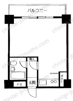 初台ハイツ8階の間取図