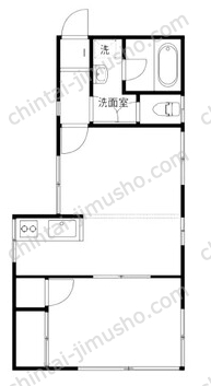 市村コーポ1階の間取図