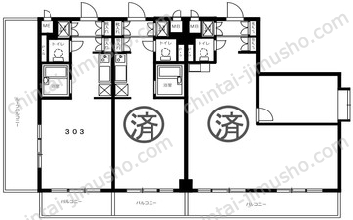 かなりマンション六本木3階の間取図