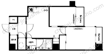 マンション芝公園6階の間取図