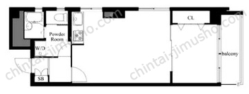 元赤坂マンション5階の間取図