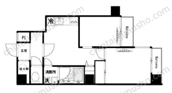 マンション芝公園3階の間取図